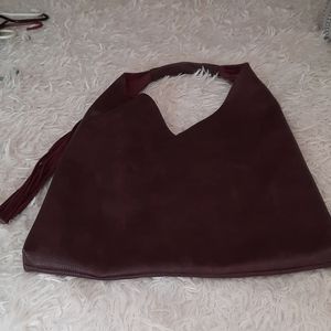 Really pretty purple print vinyl shoulder bag